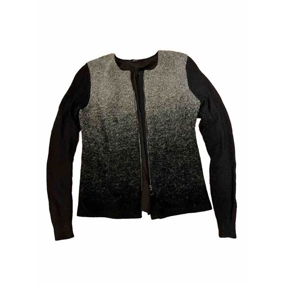 Ann Taylor Sweaters - Ann Taylor Zip Up Wool Blend Mixed Media Cardigan XS Office Evening